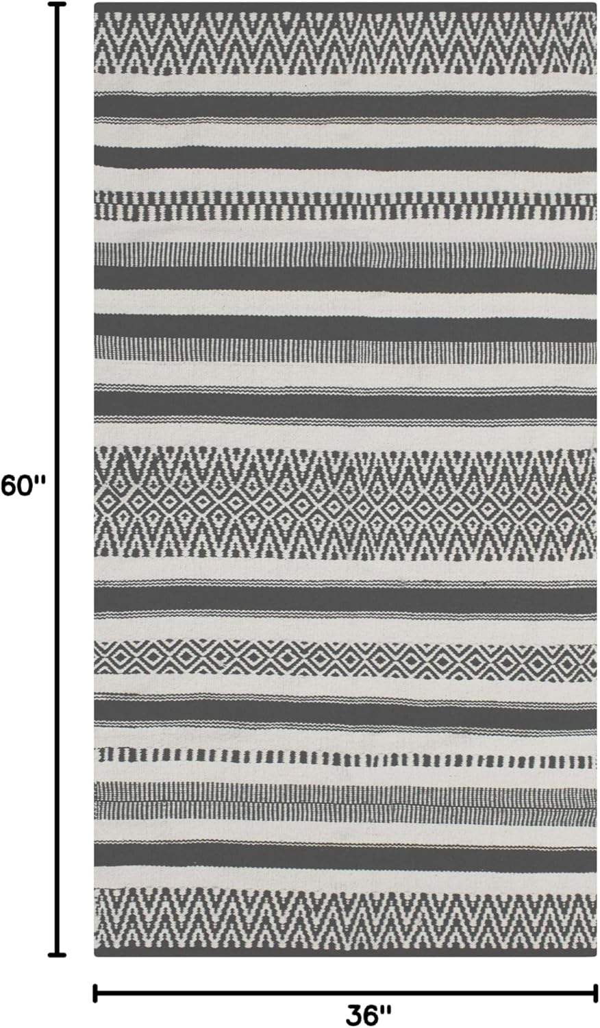 French Connection Home Anwar Handwoven 3 x 5 Moroccan Accent Rug, Grey, FCA010518