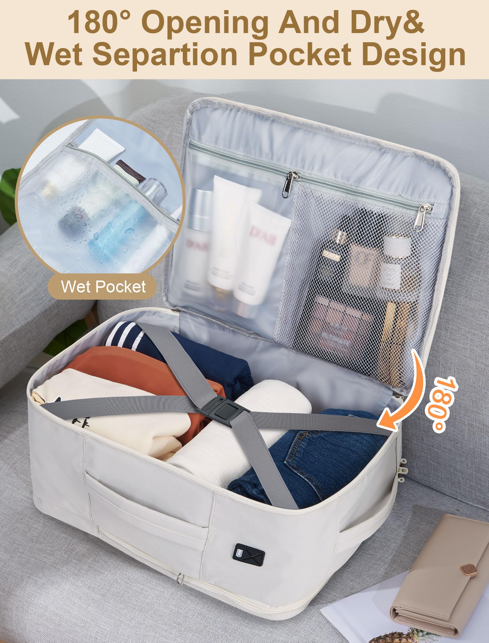 Plecak Kabinowy 40x30x20 cm do Ryanair, Bagaż Podręczny pod Siedzenie Wizz Air Vueling, Plecak na Laptopa 15,6", Wodoodporna Torba Podróżna 24L dla Kobiet i Mężczyzn, Biznes i Turystyka