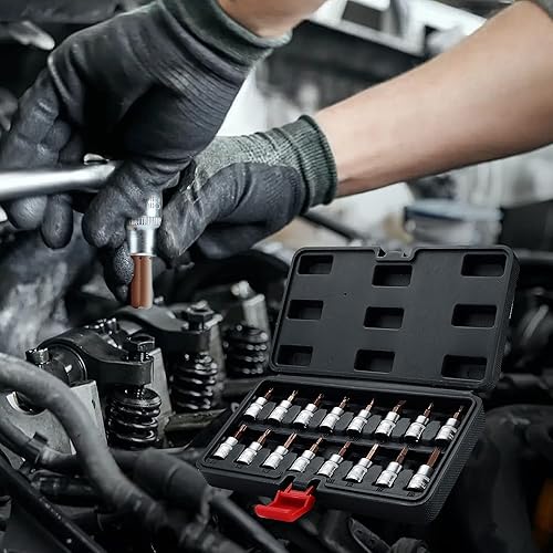 Miniatura 7 de 16 Piece Torx Bit Socket Set, Premium S2 Steel Bits and Cr-V Sockets, 38" Drive Master Torx Bit Socket Set for Bicycle Motorcycle Auto and Lawn