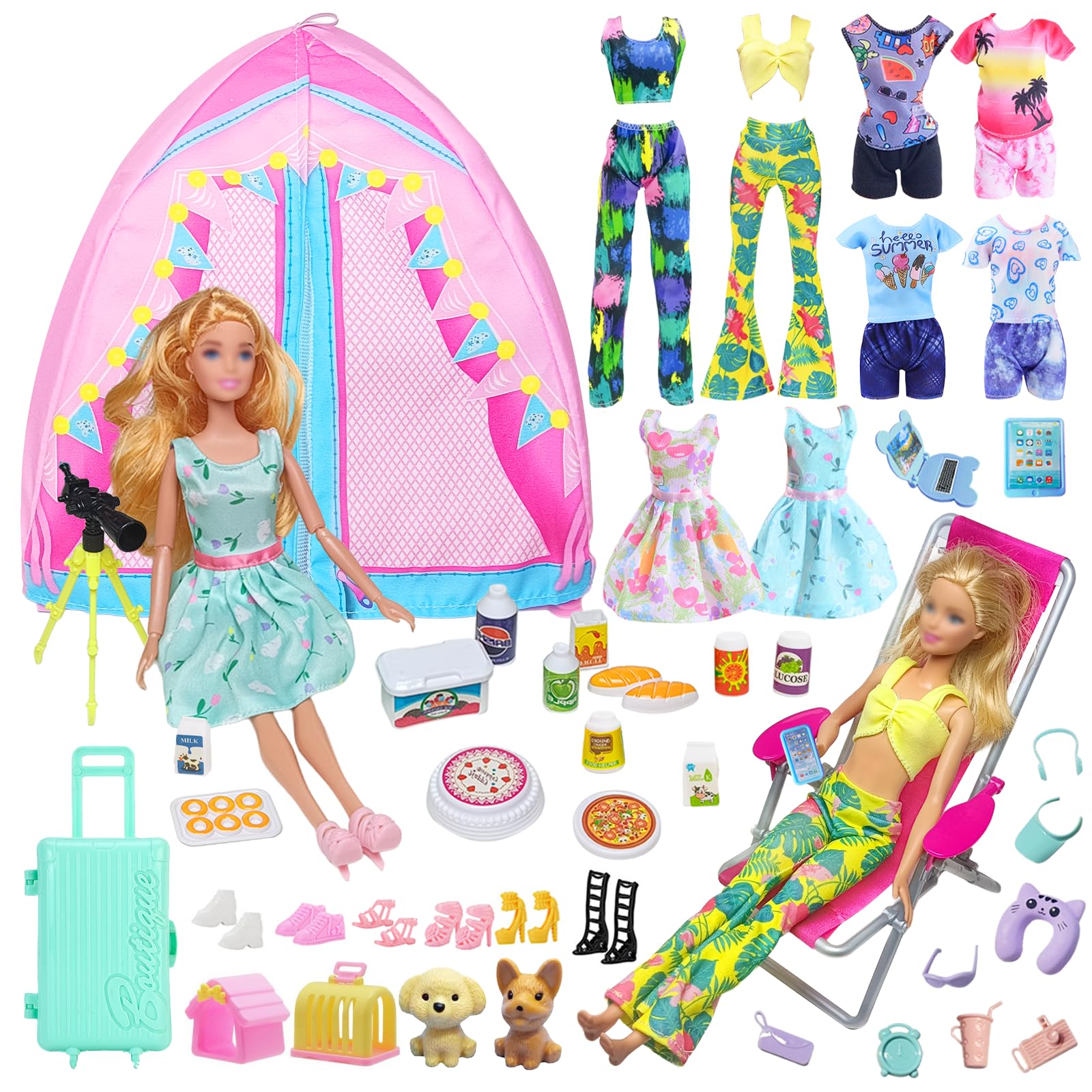 43 Doll Clothes Travel Camping Tent Compatible with Barbie