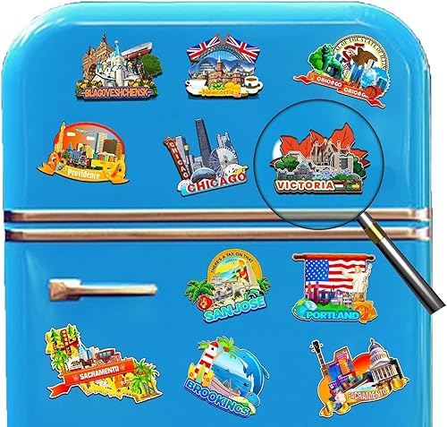 Miniatura 4 de Imán de madera para nevera de Victoria Canada 3D, monumentos coleccionables, recuerdos de viaje, decoración hecha a mano -2163