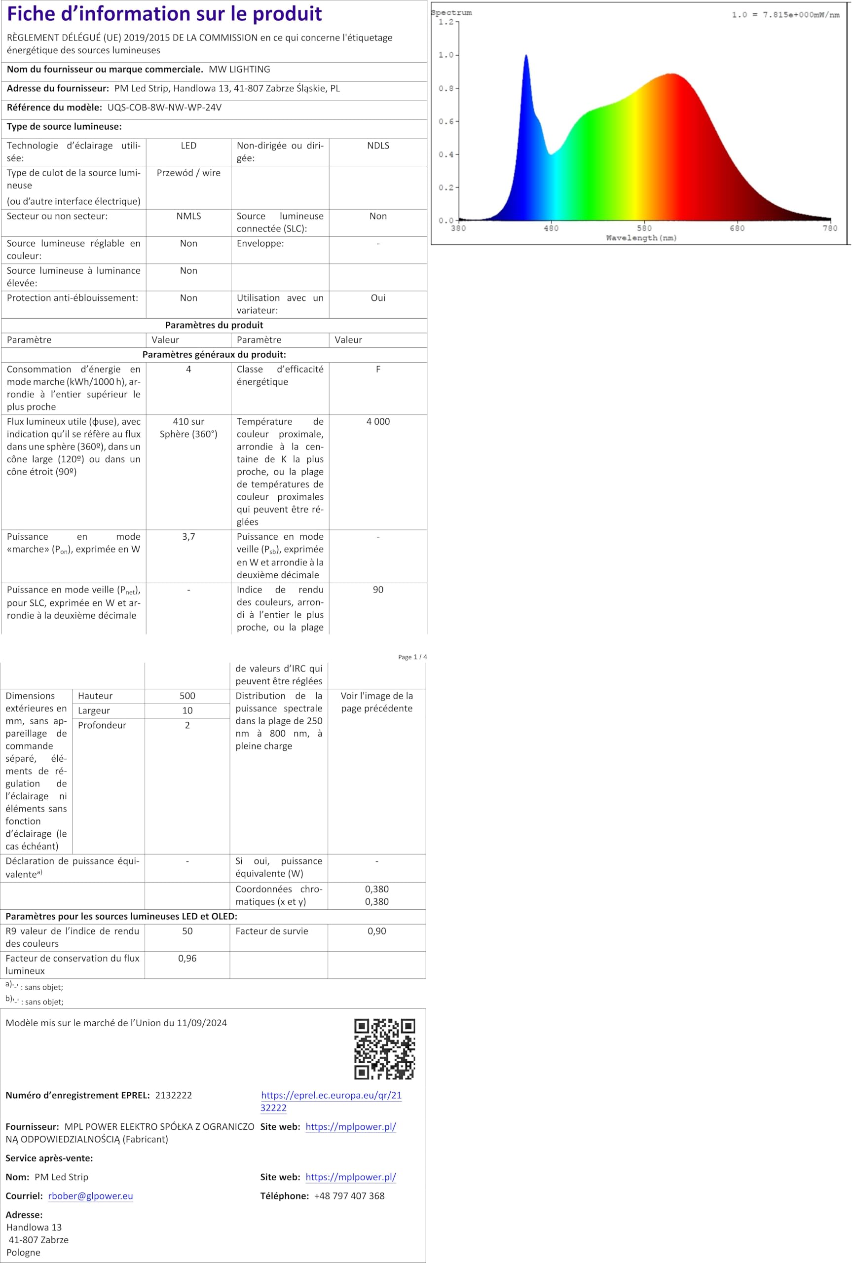 Ampoule LED 6000K GU10, 8 W, blanc froid 6000K, 10 Unités