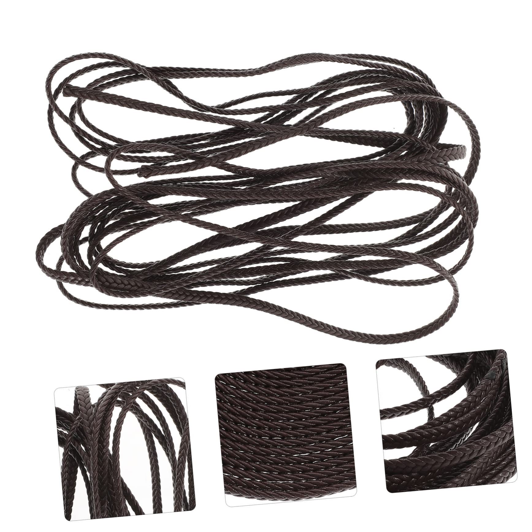Operitacx 4pezzi Cordoncino Piatto Pu Per Creazione Gioielli Corda Per Collane Bracciali e Decorazioni Fai Da Te Scuro