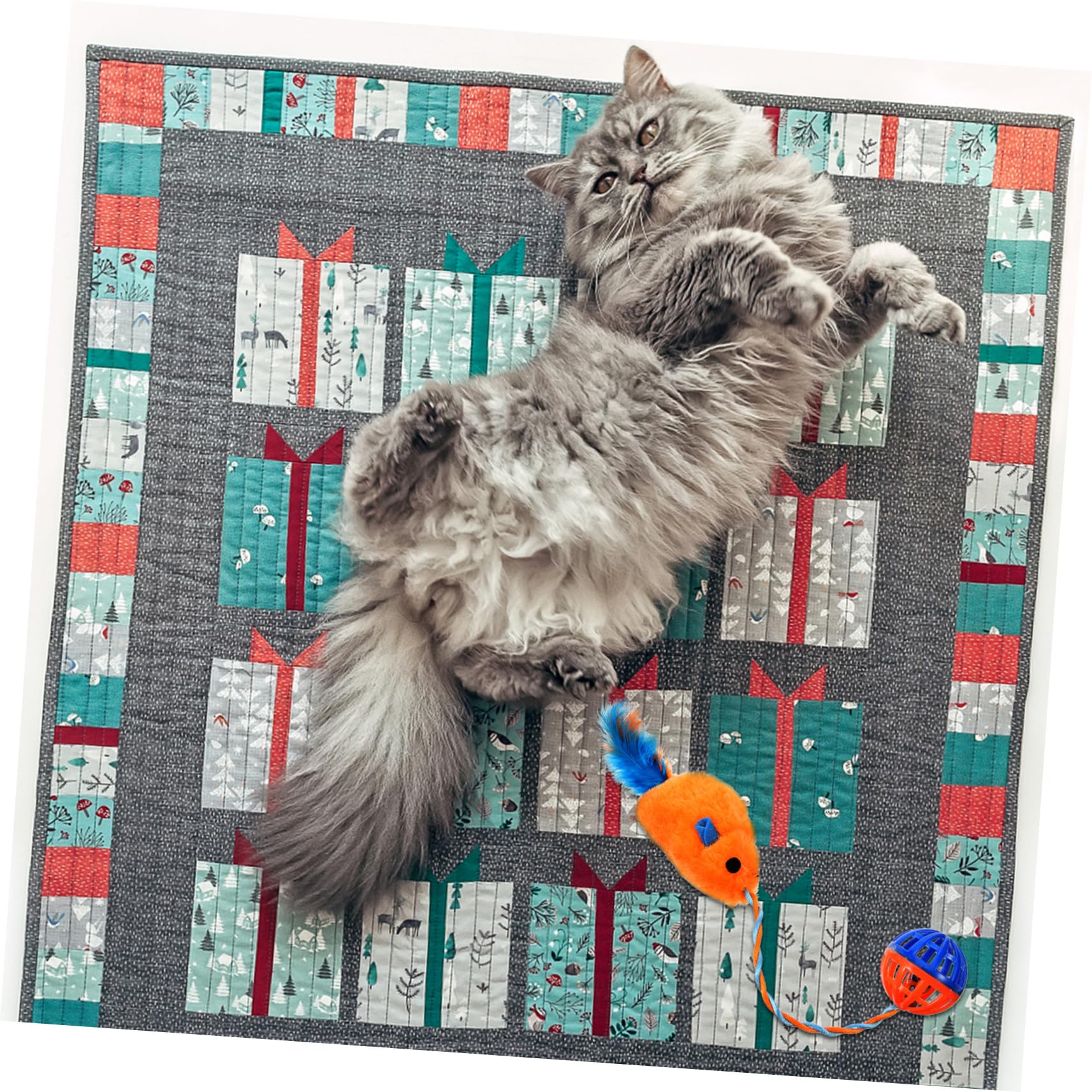 Jouet Interactif Plastique Clochette Peluche et en avec Chat pour Résistant aux Morsures, Favorise l'exercice et Réduit Le Stress, pour Chatons en Intérieur