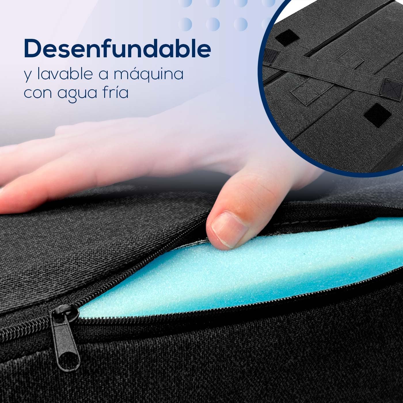 Duérmete Online - Colchón Plegable Eureka para Invitados con Cierre y Asa, Espuma de Gran Densidad y Funda en Tejido Transpirable Gris Oscuro, Desenfundable