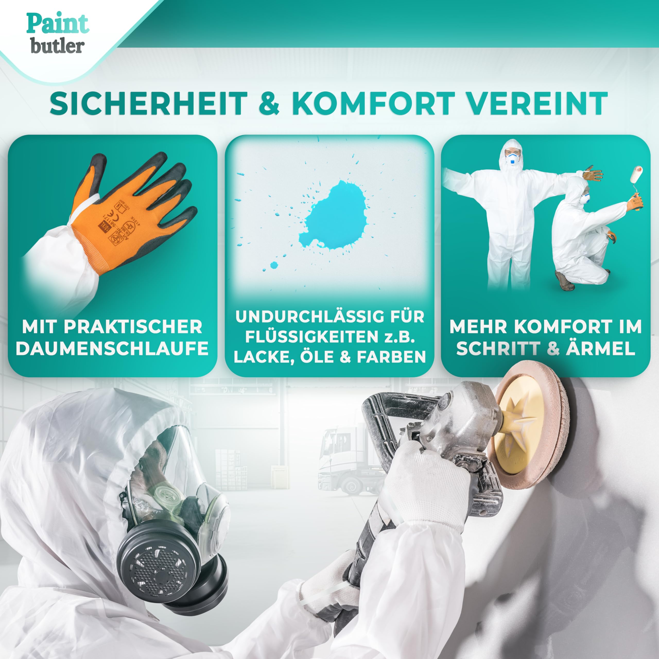 Pro - 5x Chemikalien-Schutzanzug mit Kapuze - Kat III Typ 5B & 6B - Industrie-Schutzkleidung, mikroporöser Einweg-Arbeits-Overall, Robust 60gsm, Partikeldicht (XL)