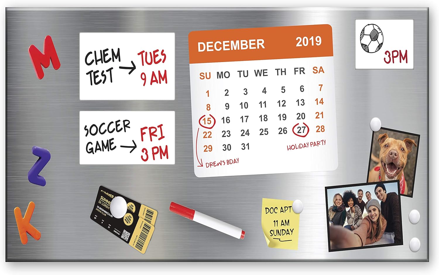 Essentially Yours Magnet and Message Board | Large Mountable 30 x 14 x 0.7 Inch Steel Bulletin Board (Silver) Silver L (30 x 14)