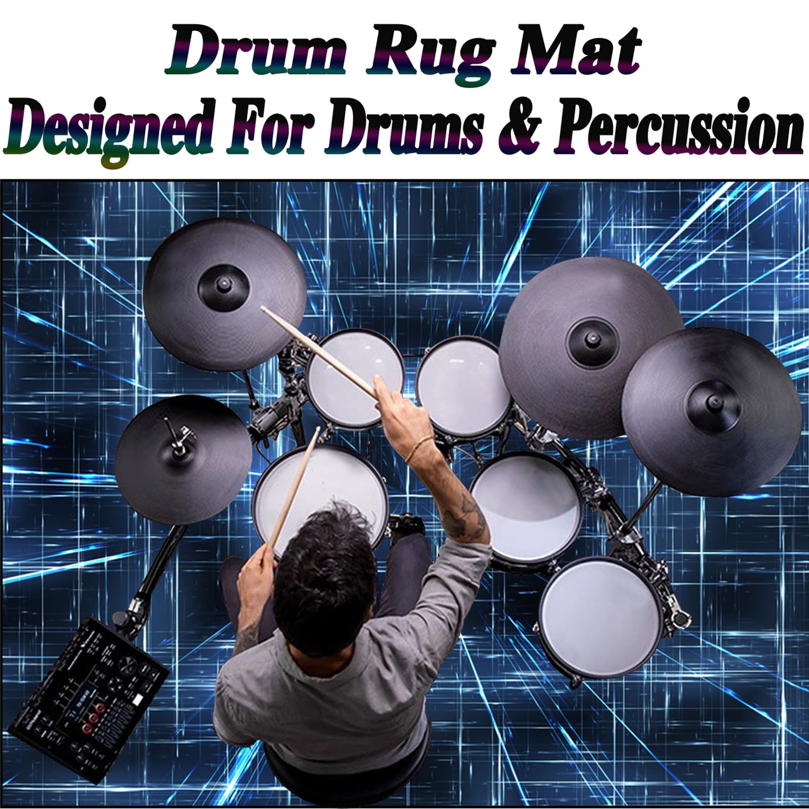 Mata perkusyjna, profesjonalne, dźwiękoszczelne dywany, podkładki na instrumenty muzyczne, antypoślizgowy dywan perkusyjny, prostokątny, elektroniczny zestaw perkusyjny jazzowy, do werbla basowego