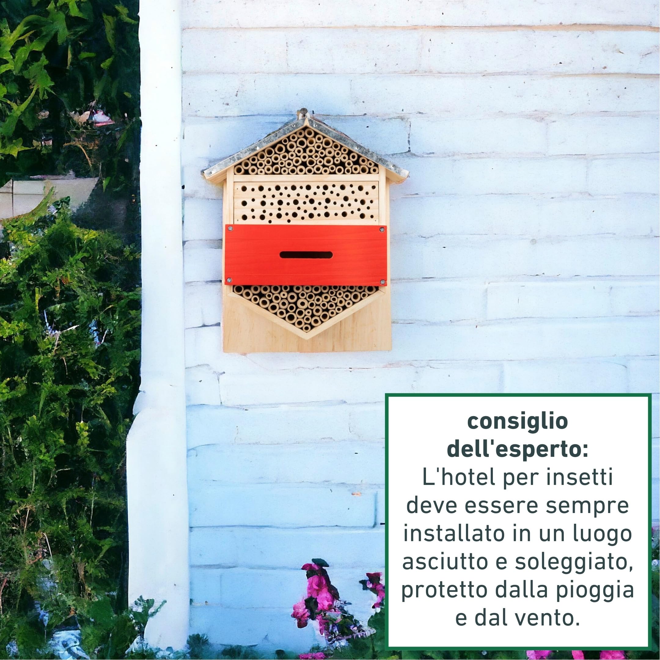 Windhager Hotel per insetti "Hexagon" - casetta per Insetti, casa degli insetti, albergo per insetti - Casetta insetti per api, coccinelle, crisopidi - Hotel per api da appendere