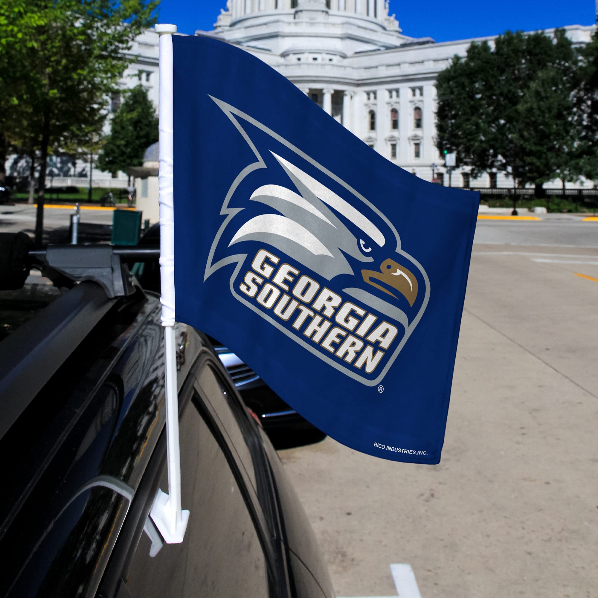 Rico Industries NCAA Rico Industries Georgia Southern Eagles Blue Double Sided Double Sided Car Flag - 16