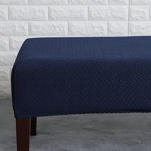 Miniatura 4 de FORCHEER Funda de banco de comedor, impermeable, elástica, de jacquard, para sala de estar, lavable, funda Ottman, protector de asiento para