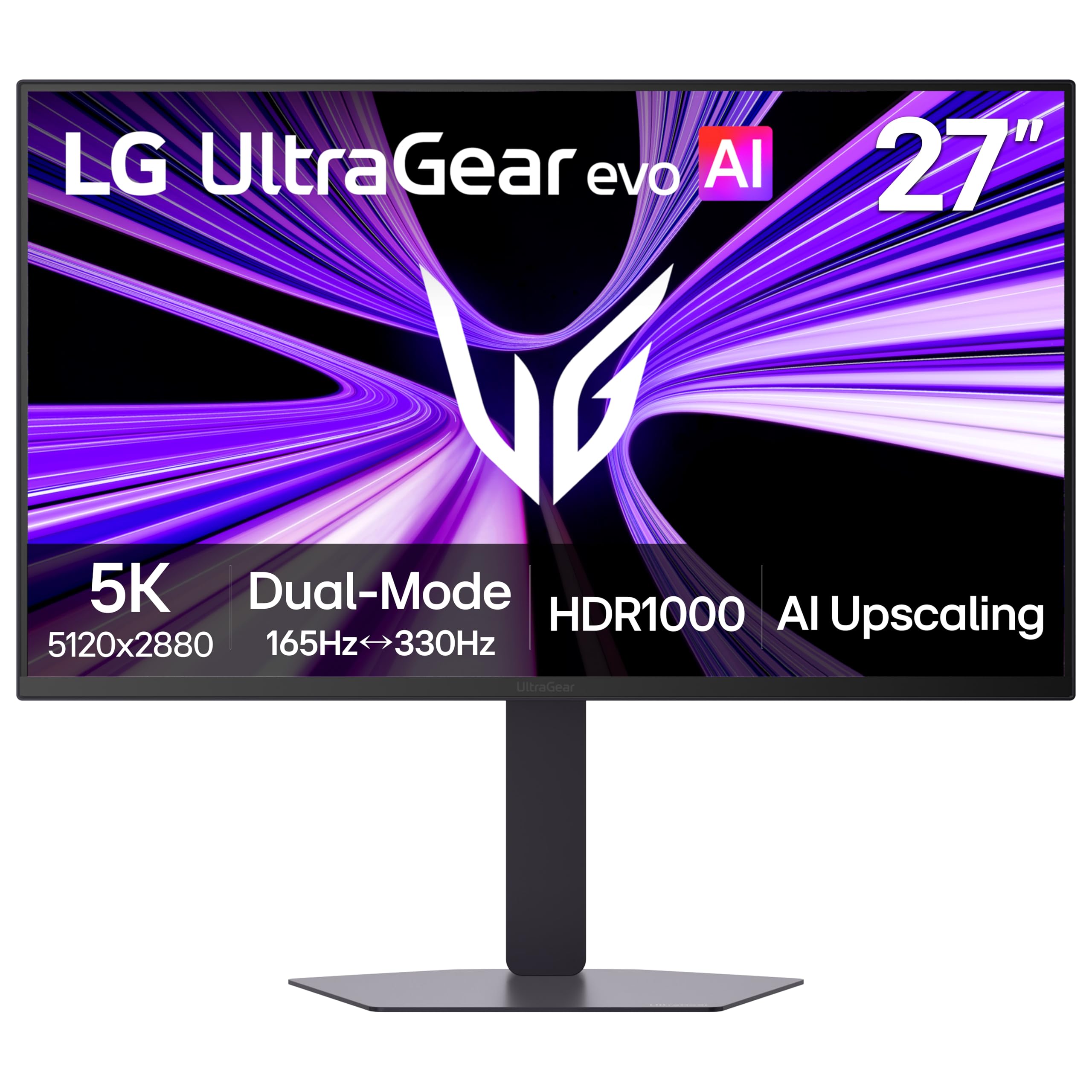 LG 27GM950B-B 27-inch Ultragear evo 5K (5120 x 2880) IPS Mini-LED Gaming Monitor, 165Hz, 1ms, NVIDIA G-Sync, FreeSync Premium, DisplayHDR1000, HDMI, DP, USB-C, Tilt/Height/Swivel/Pivot Stand, Black