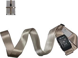 TSA Luggage Straps with Combination Lock Adjustable Non-Slip Cross Strap for 20-34 inch suitcases Travel Suitcase Belt (Khaki)