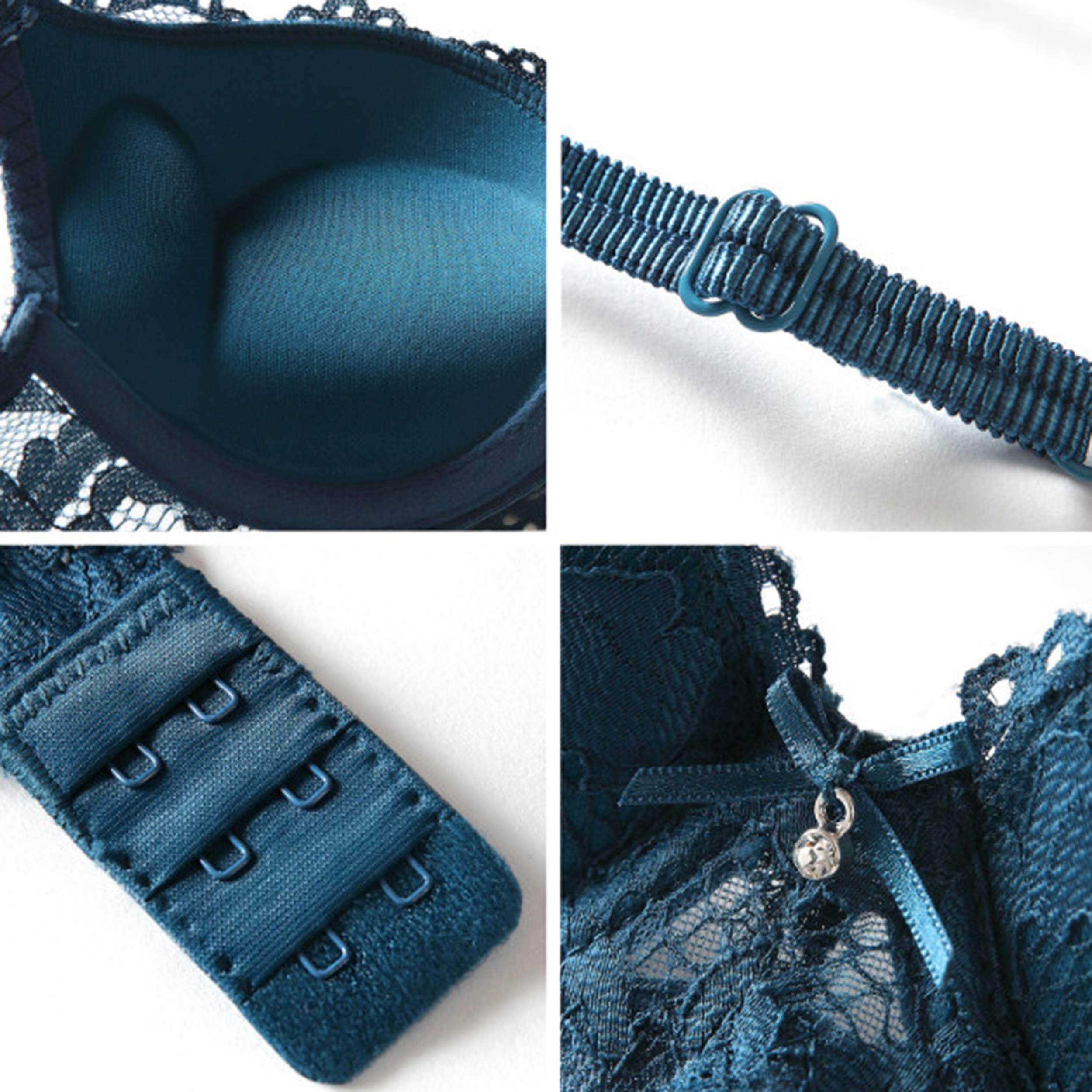 SHEKINI Completi Intimi da Donna Sexy Lingerie Push up Reggiseno e Slip in Pizzo Elegante Reggiseno con Ferretto Fisso Imbottitto Tracolla Regolabile
