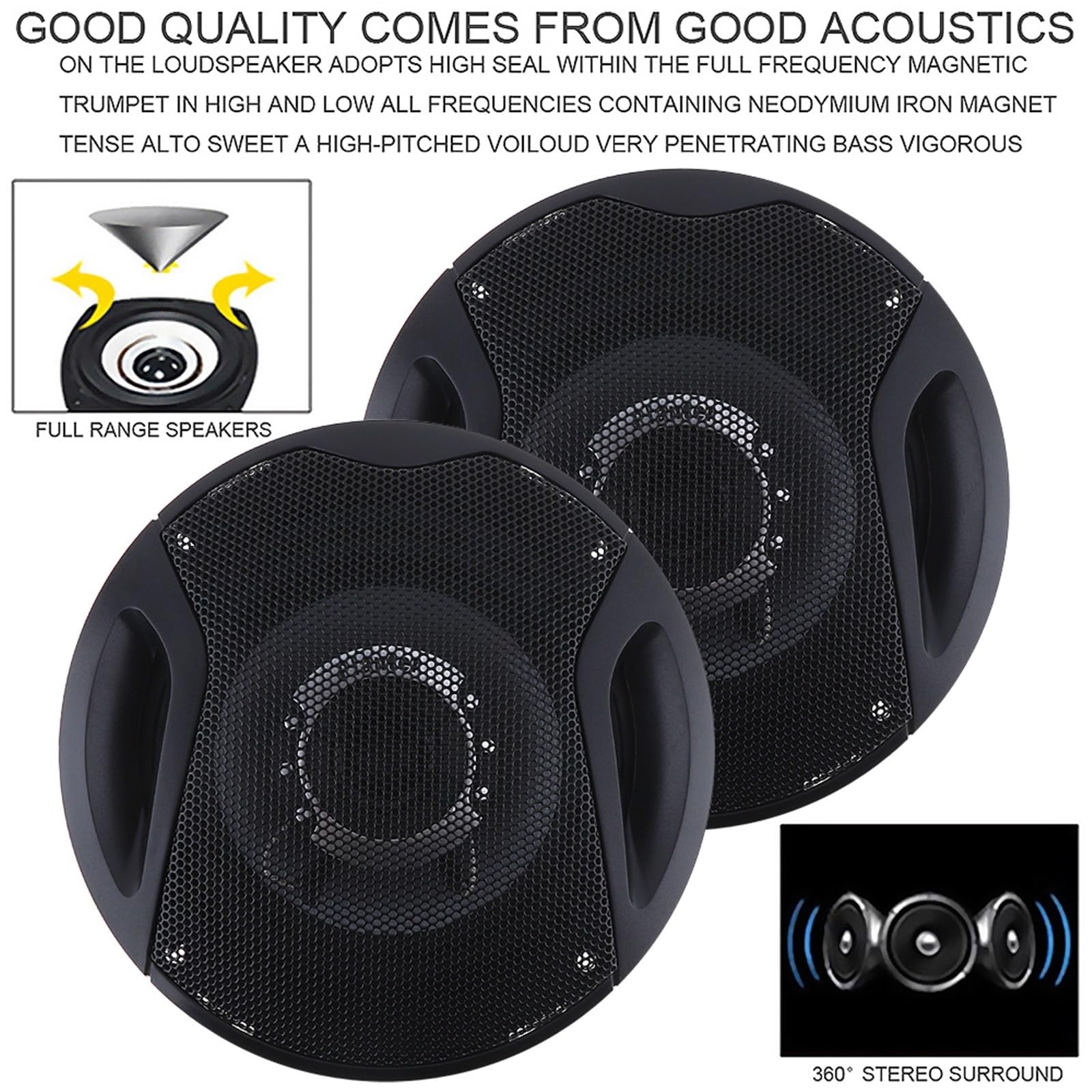 Głośnik koncentryczny HiFi Głośnik samochodowy(4 Inch 250W)