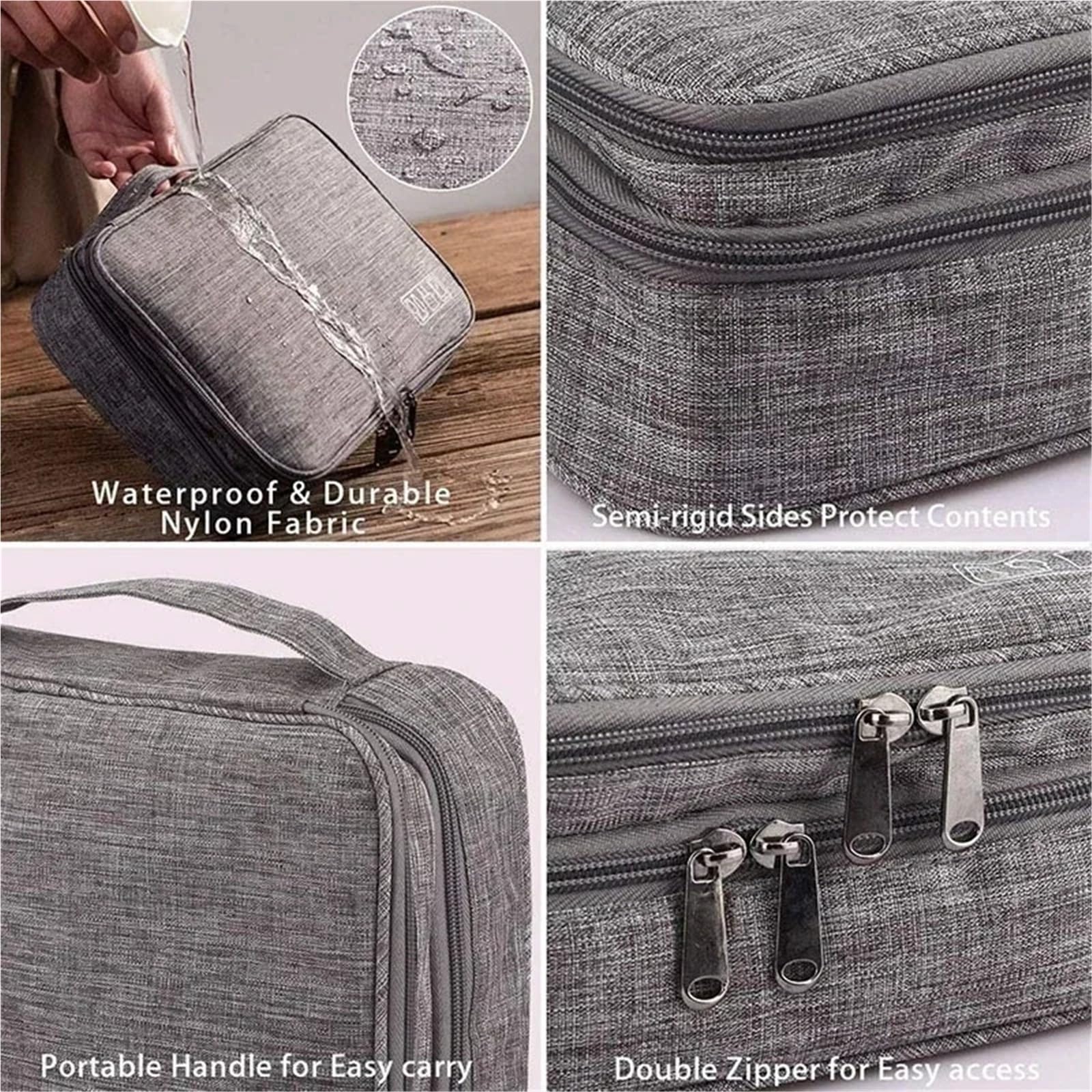 Bolsa organizadora de Cables | Organizador electrónico digital impermeable de gran capacidad(Black)