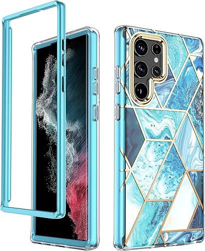 Diyeeni Funda de teléfono para Galaxy S23 Series S22 Ultra, funda de cuerpo completo con protector de pantalla, funda protectora a prueba de golpes,