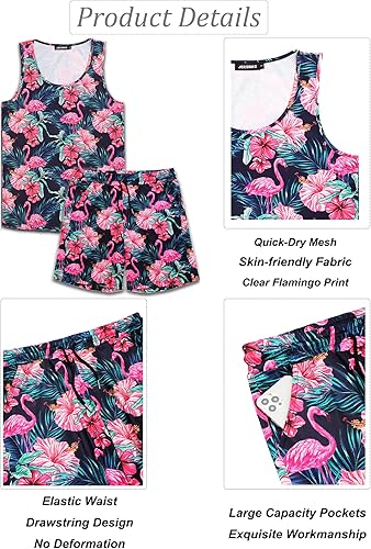 Miniatura 4 de JoZorro Conjunto deportivo para hombre de los años 70, camiseta sin mangas, camisa hawaiana amarilla, camisas cortadas, camisetas de crucero, camisa