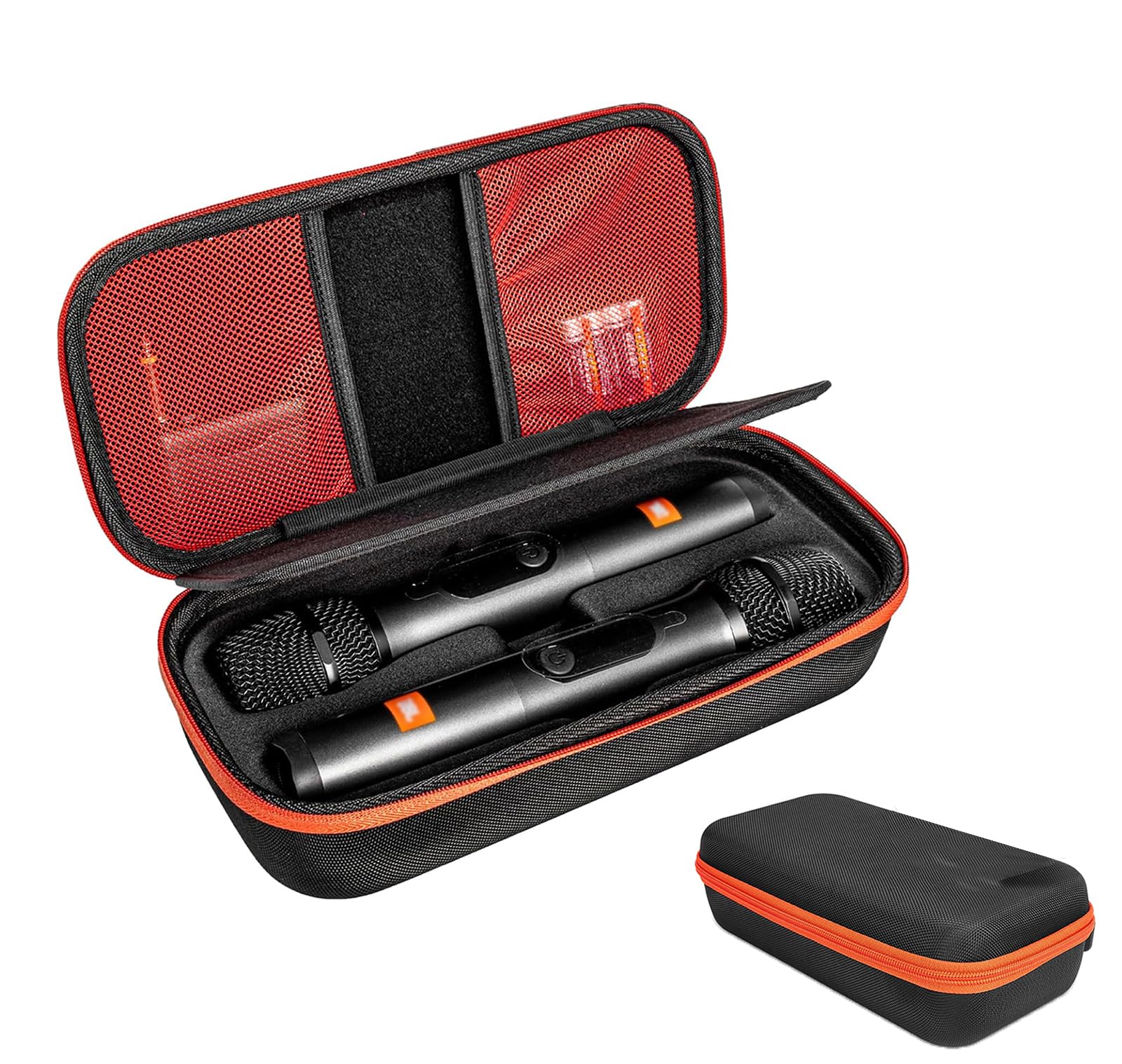 Rangement EVA pour microphone,microphone de transport, avec des espaces intérieurs séparés,pour JBL PartyBox/SENNHEISER microphone sans fil,microphones rechargeables,sac de voyage,housse de protection