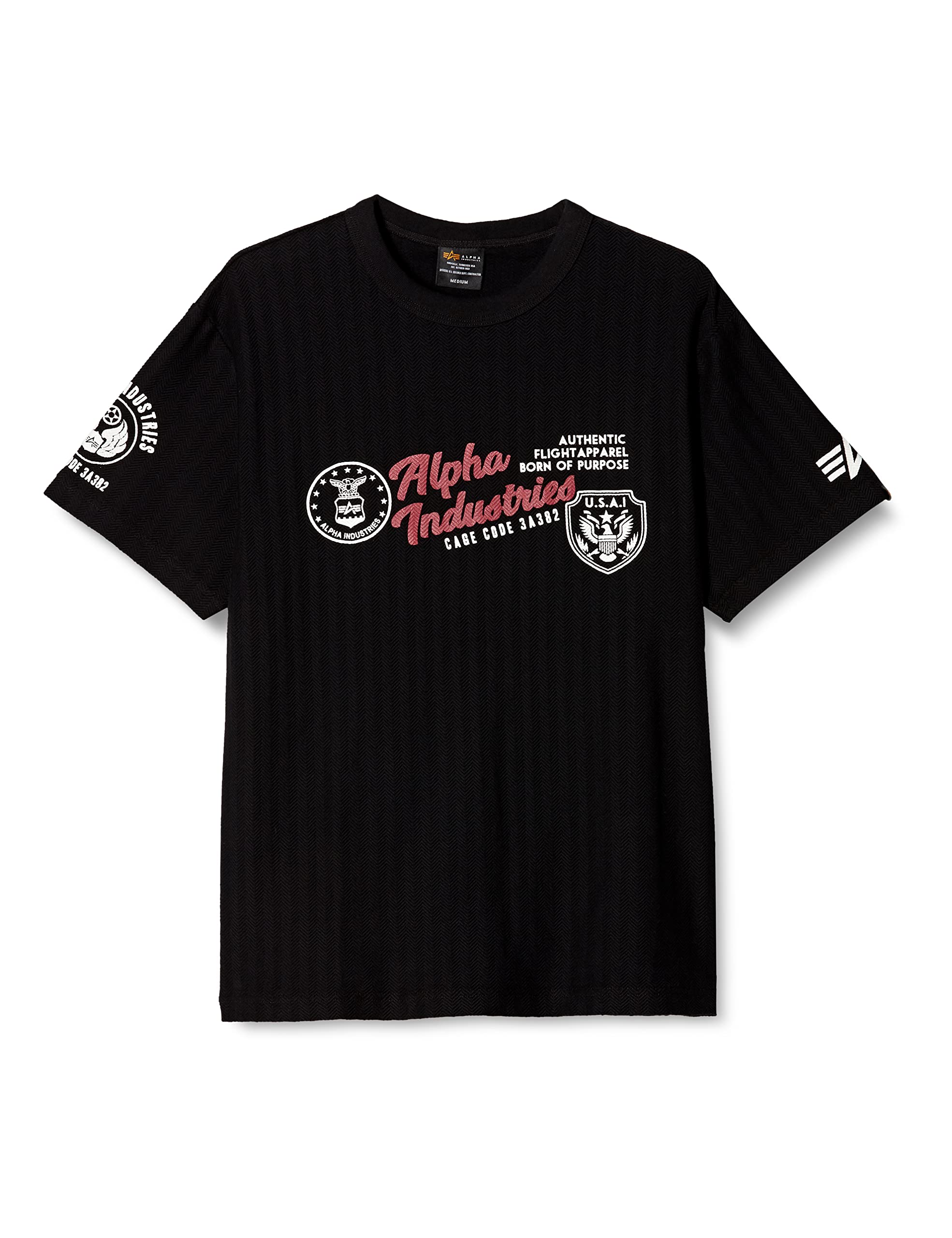 未使用タグ付き◯AMERICANA ／J.F.別注ロゴプリント Tシャツ Amazon | [ALPHA INDUSTRIES INC] Tシャツ ヘリンボーン バック