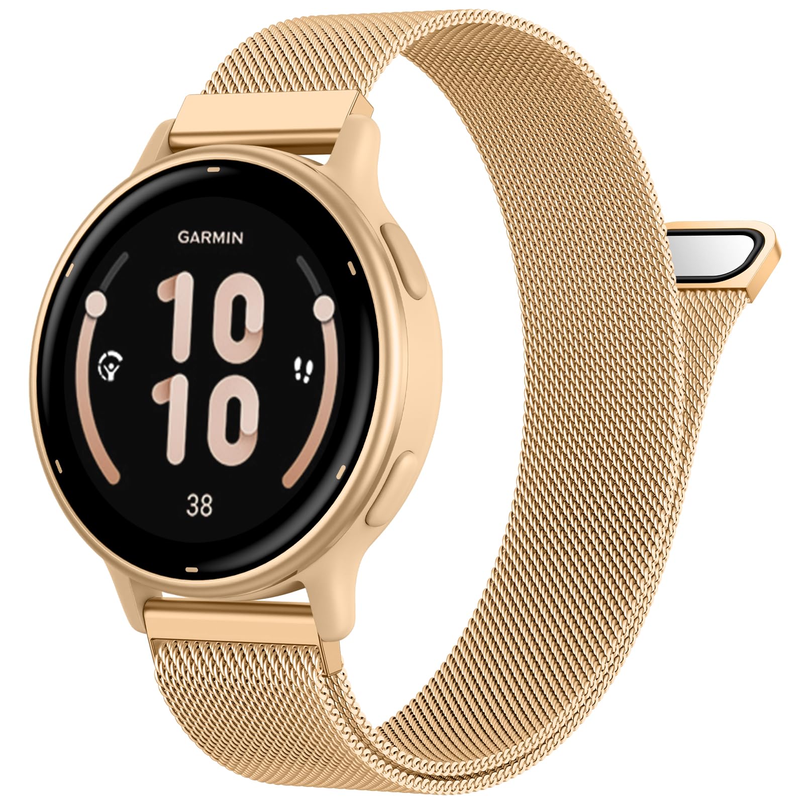 Photo 1 of 20mm Charm Metal Band Compatible for Garmin Venu Sq 2/ Forerunner 55/245 Watch Bands, Quick Release Stainless Steel Metal Replacement Wristband for Garmin Vivoactive 5/6/3 Watch Bands Women Men