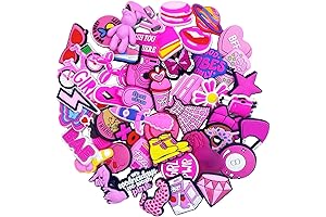 Women's Pink Shoe Charms: 35-50 Pcs of Kawaii Cutlery for Girls