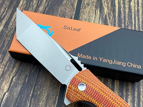 Miniatura 6 de twosun Sixleaf Cuchillo Plegable Con Hoja VG-10 G10 Mango Herramienta De Camping SL-01-Naranja