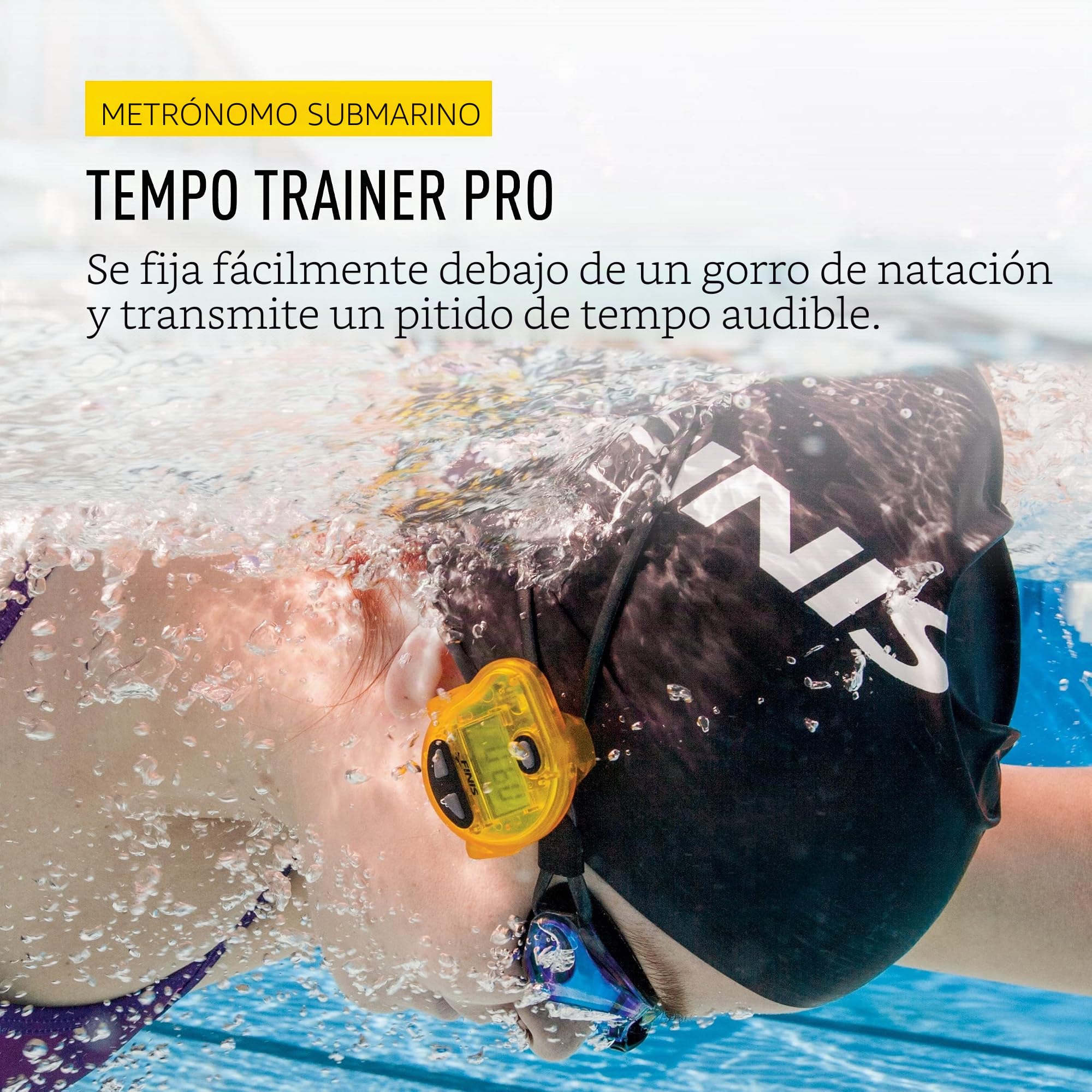Finis Erweiterte Akustische Metronom Zum Schwimmen Tempo Trainer Pro Cronómetro de natación, Unisex, Amarillo, Small