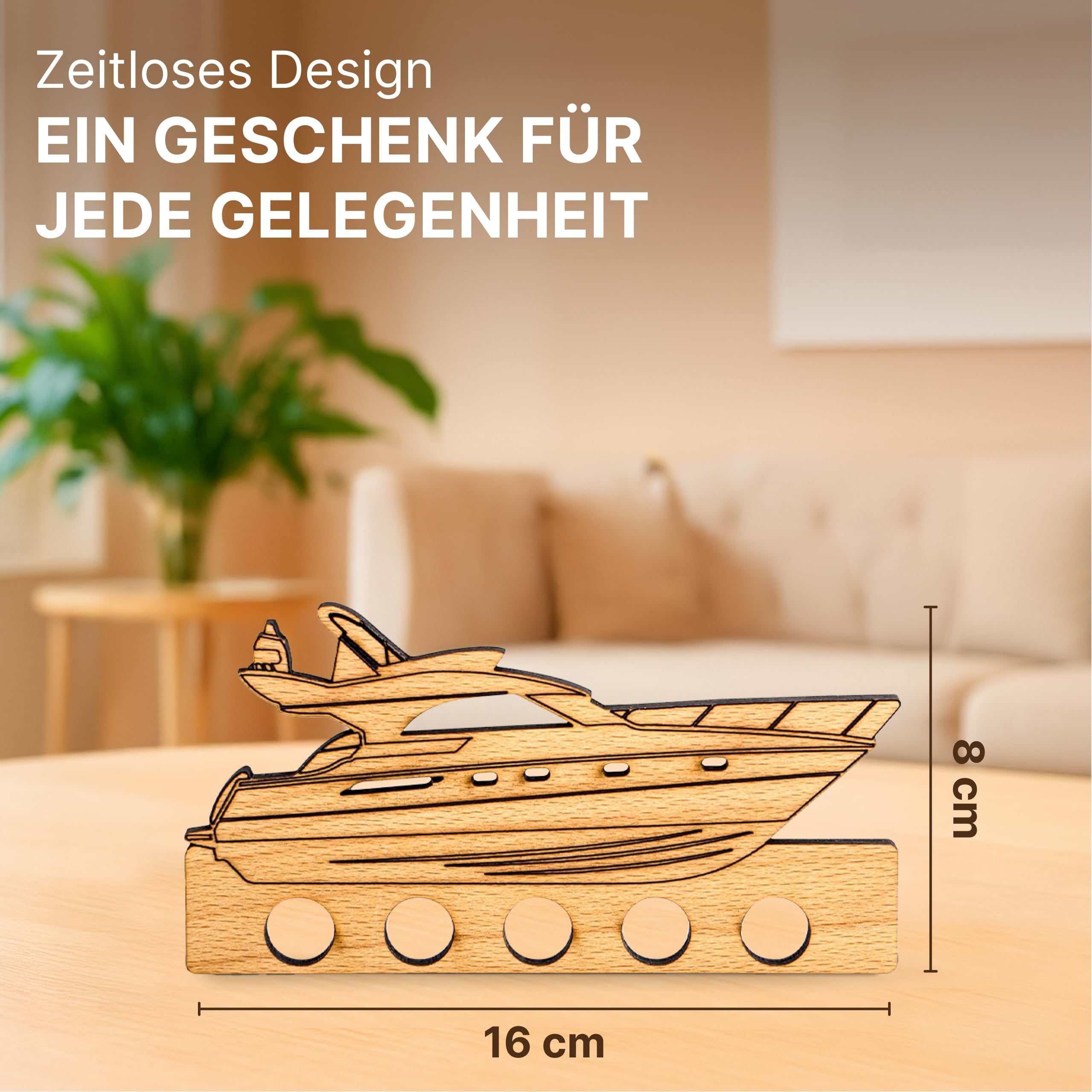 Regalo In Legno A Forma Di Yacht – Porta Soldi Originale Per Compleanno E Anniversari – Made In Germany