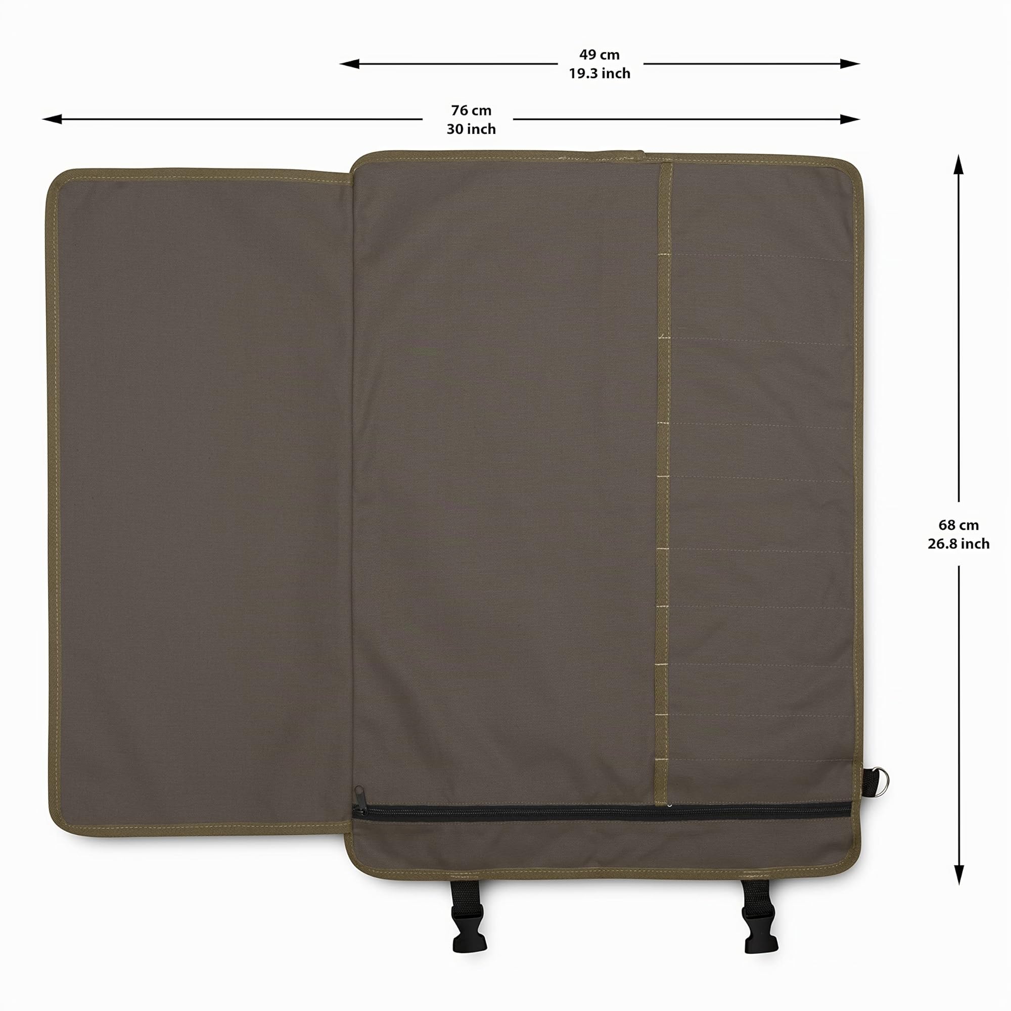 Borsa arrotolabile per coltelli da cucina con 11 scomparti, resistente tela cerata per campeggio, impermeabile, borsa per utensili da cucina, con tracolla