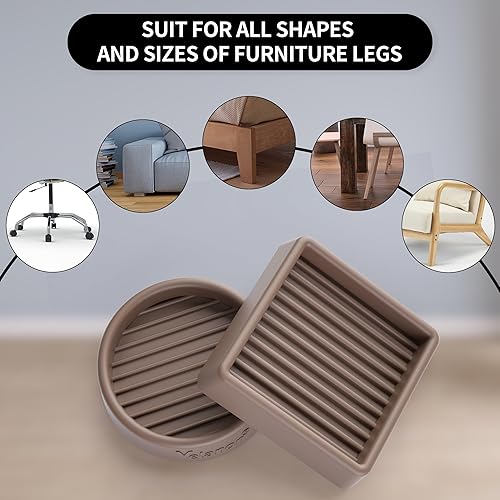 Miniatura 6 de Yelanon Posavasos para muebles  8 tazas redondas y cuadradas de 2 pulgadas para muebles  almohadillas antideslizantes para suelos de madera dura,