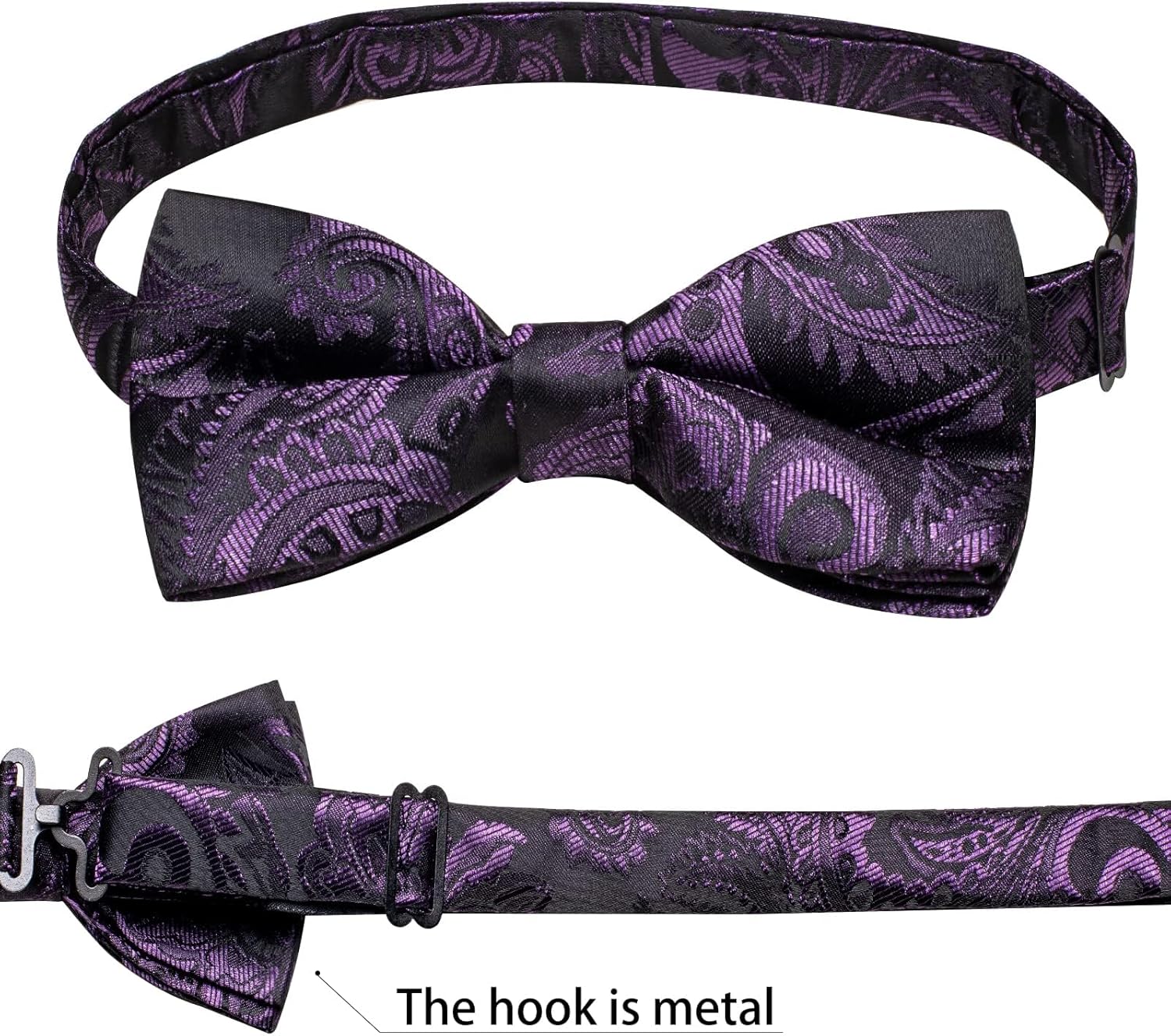 DiBanGu Silk Paisley Vest for Men Wedding Waistcoat and Necktie Bowtie Lapel Pin Set 7PCS Dress Vests for Suit or Tuxedo - Image 6