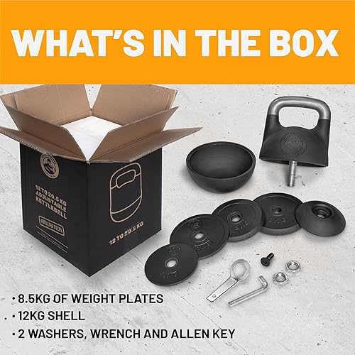 Miniatura 7 de Adjustable Kettlebell Set Bells of Steel Kettle Bell Weight Set, Steel Shell, Internally-Loaded for Full Body Workouts, Competition Standard 35mm
