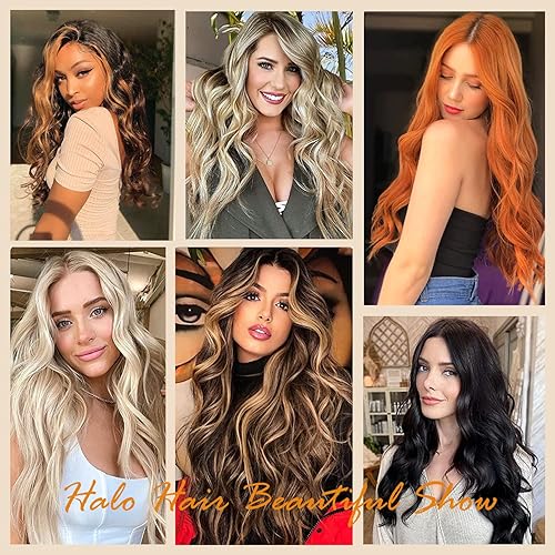 Miniatura 8 de ELIO Extensiones de cabello tipo aureola, gruesas, invisibles, con diadema transparente, 4 tipos de ancho de cabeza ajustable, ondulado, rizado,