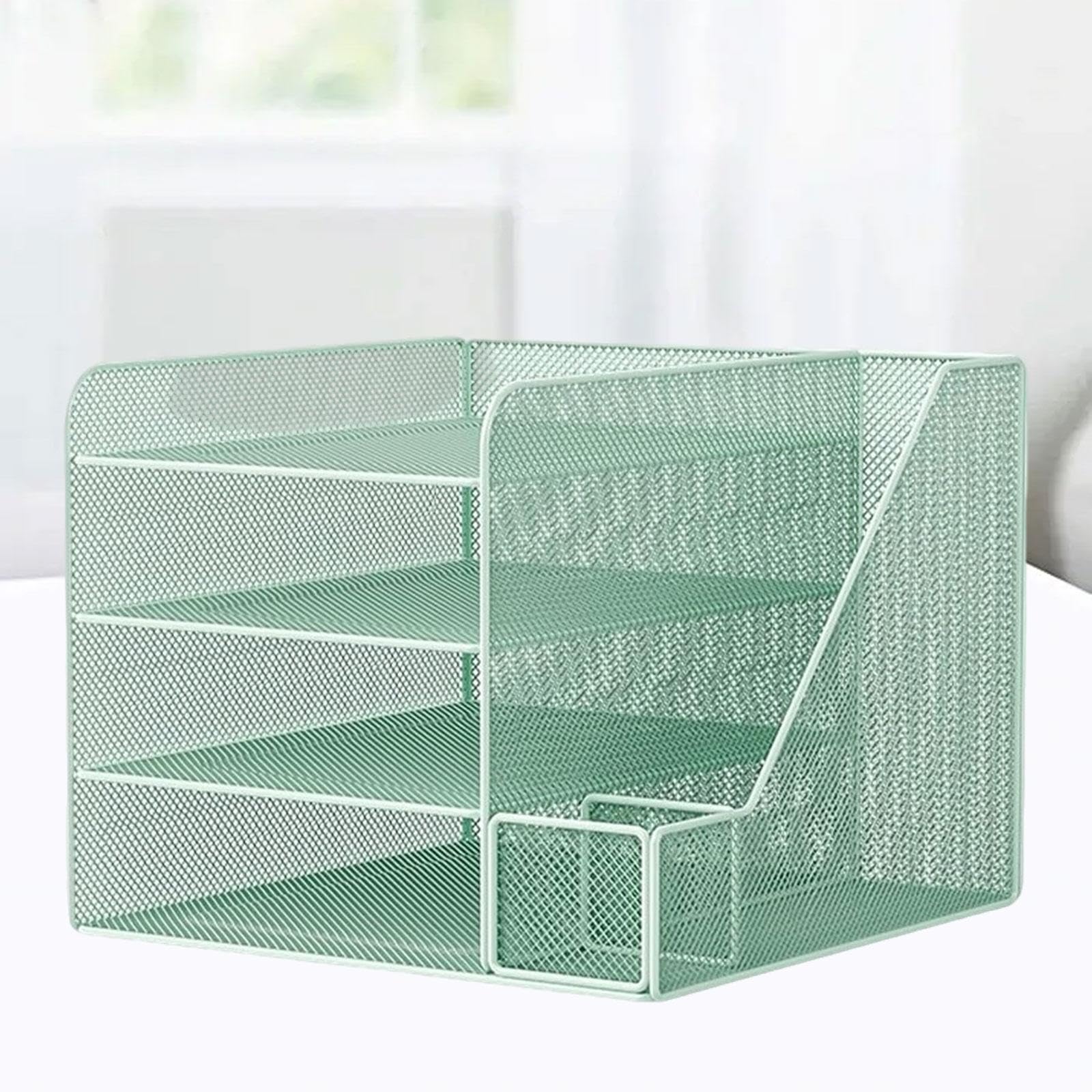 Generic Organizzatore Da Tavolo, Portadocumenti, Salvaspazio, Multifunzione, Porta Caramelle, Portadocumenti, Vassoio Portadocumenti per Bancone, Verde