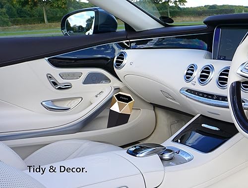 Miniatura 3 de Ginsco - Bote de basura para automóvil, mini bote de basura con tapa, accesorios de automóvil para interior, a prueba de fugas para automóvil,