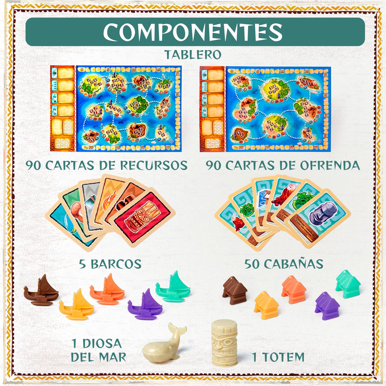 MAGICBOX Hawaiki – Juego de Mesa. Juego de Estrategia Familiar con temática mítica y de construcción de poblados. para 2-5 Jugadores, Edad 10+