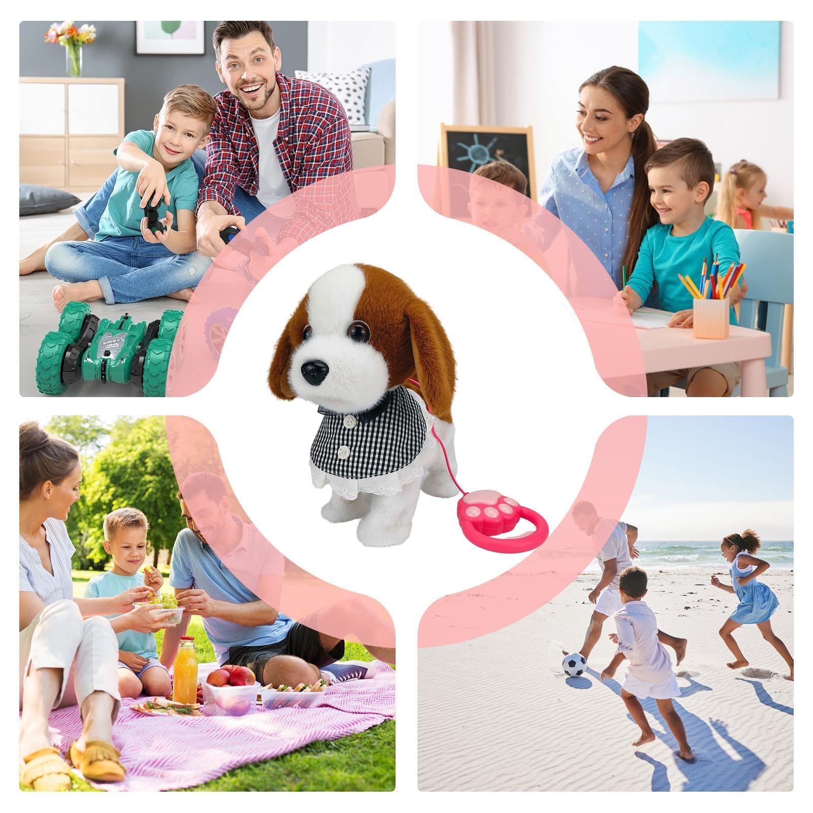 Mascota Robótica Animales De Peluche Perro | Juguetes de Peluche Robóticos que Hablan Regalo Infantil Cumpleaños Casa Dormitorio Salón Jardín Interiores