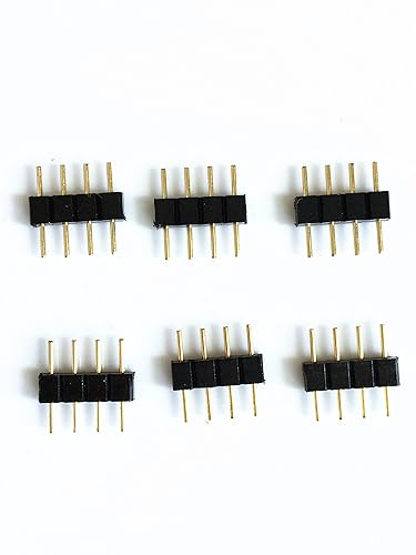 Miniatura 3 de 2 conectores de tira LED negros de 4 pines, divisor en Y de 2 vías, para tiras de luz LED RGB 5050 3528, 11.6 in/11.6 pulgadas de largo