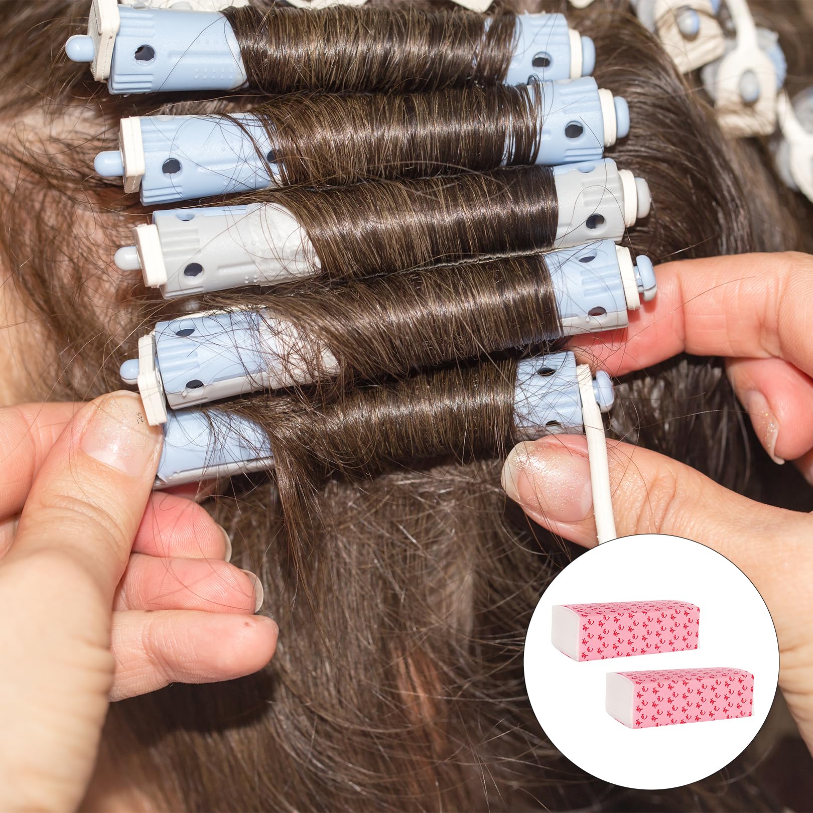 200 Piezas de Papel Permanente,Papeles Perm del Cabello,Papel de Punta Permanente para Fluido Permanentes,Completo Papeles Perm Ultrafino para el Frío y el Calor para Peluquería Como Uso Individual