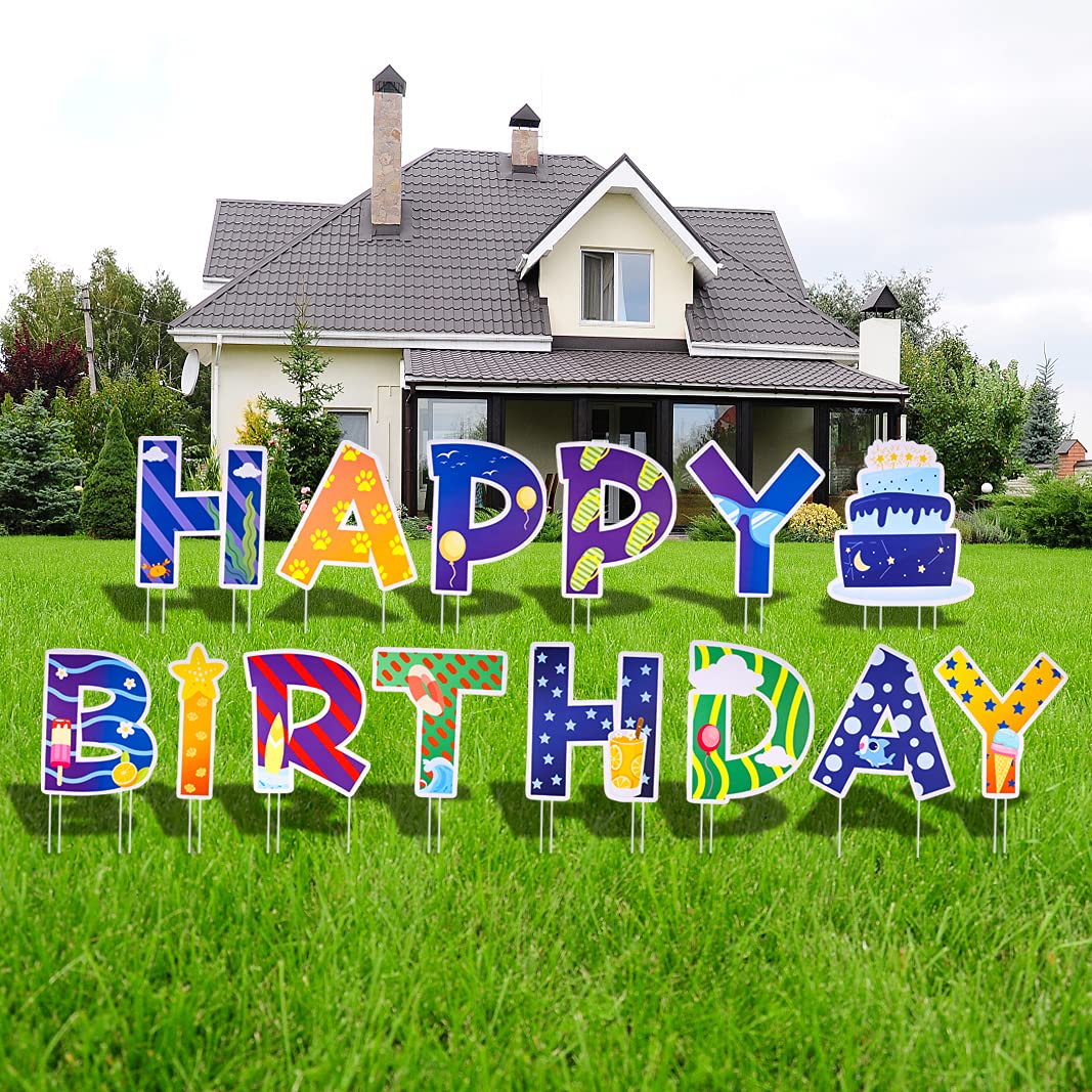 Buy HOMPO Happy Birthday Yard Sign Happy Birthday Sign with Stakes