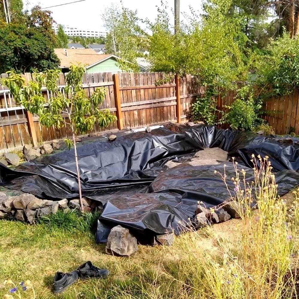Rivestimento flessibile per laghetto da giardino, resistente agli strappi, con sottofondo, ideale per giochi d'acqua fai da te, torrenti a cascata e laghetto per pesci, durevole e facile da installare