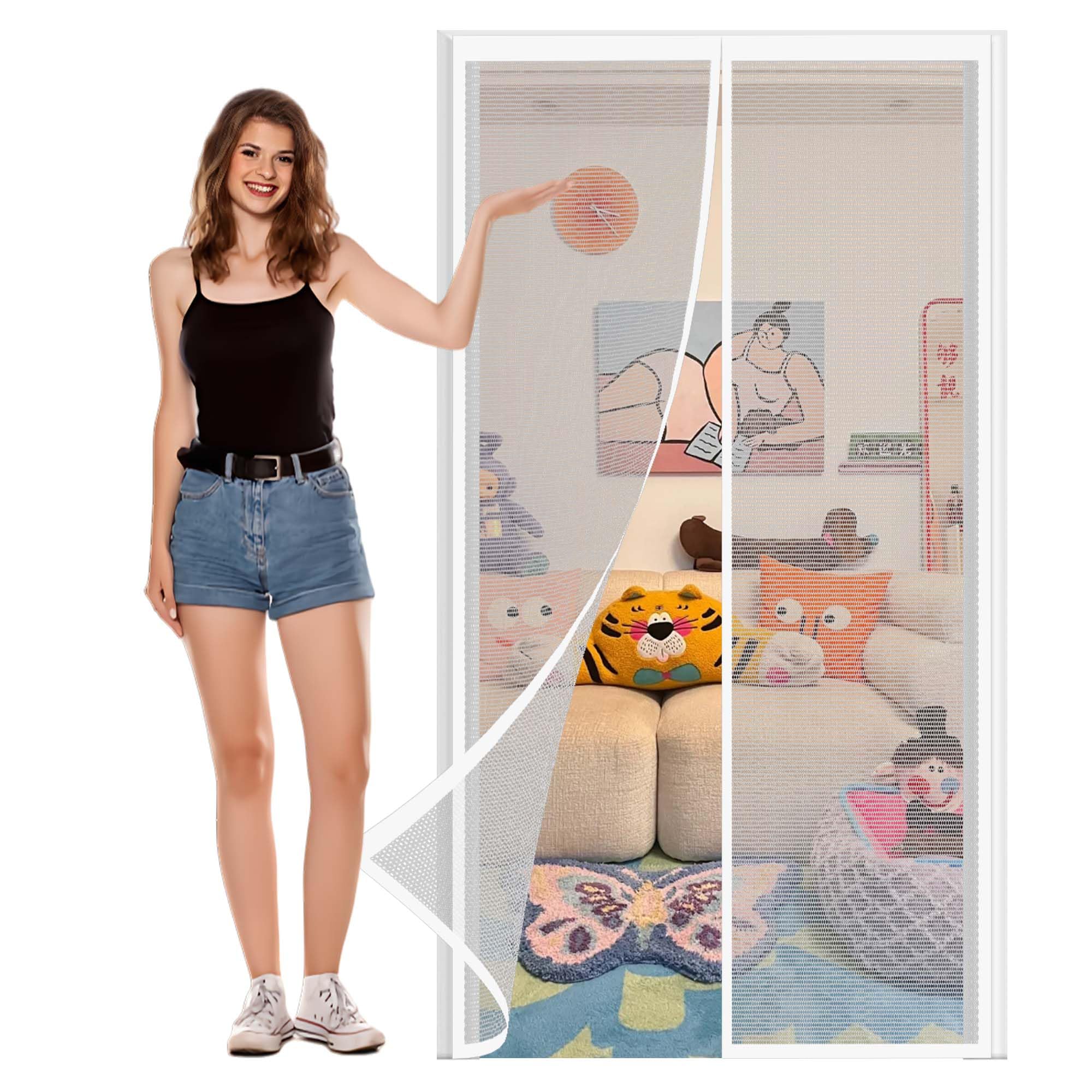 Moustiquaire de Porte 300 x 217 cm en Fibre de Verre Blanche