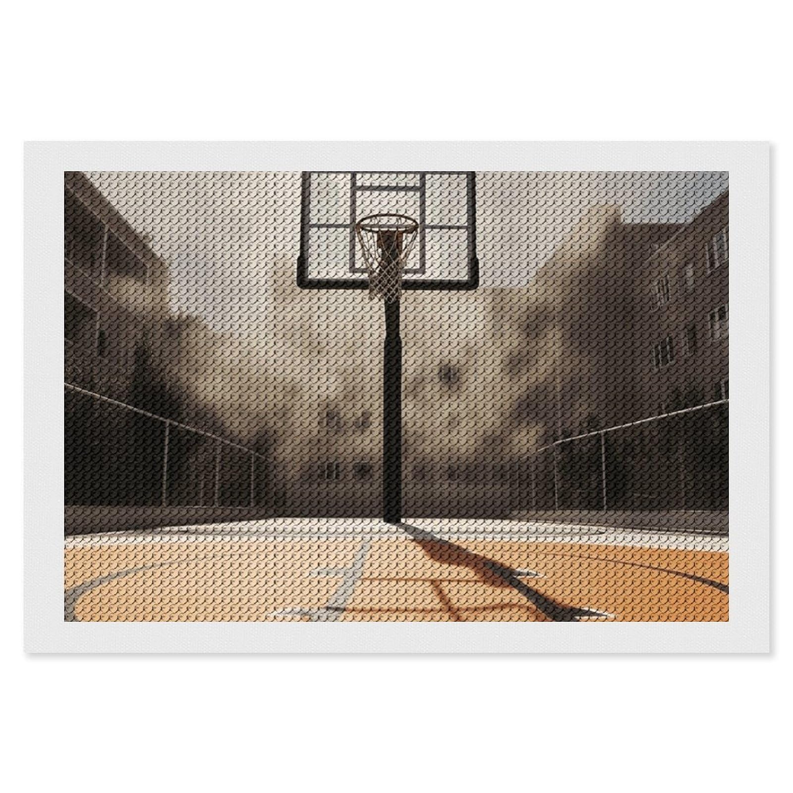 Diamond Painting Kits for Adults - DIY Diamond Art Kits for Beginners - Full 5D Paint Drill Diamond Dots Paintings- Amazing Basketball Court Diamonds Pictures Gem Art And Craft Wall Decor 8"x12"