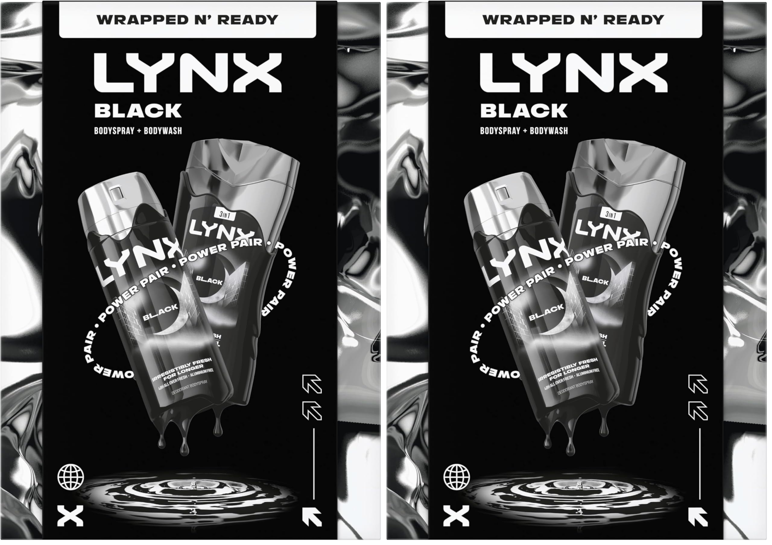 Lynx Black Duo Gift Set with a body wash and a body spray perfect for any occasion 2 piece