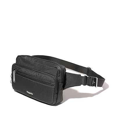 Baggallini Securtex Anti theft Belt Bag Handbags Charcoal, Nylon