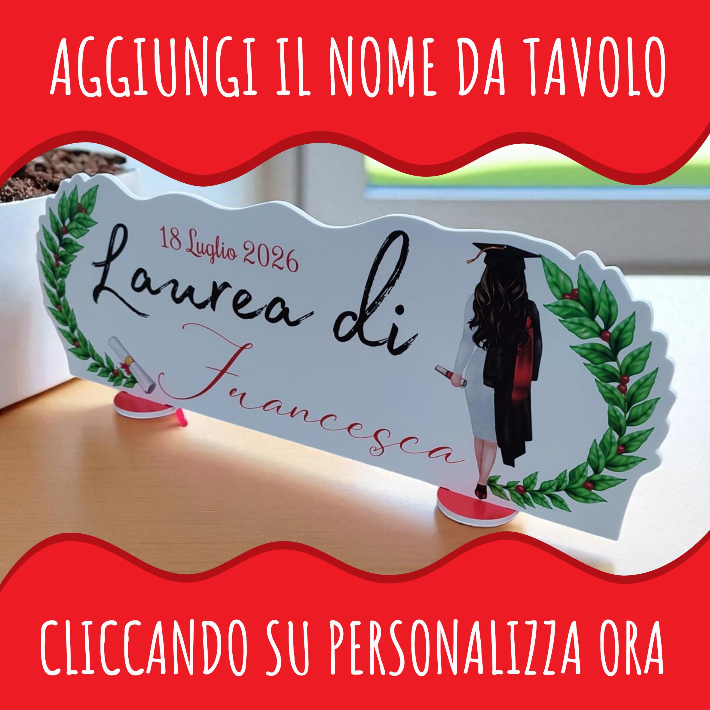 PV Grafik 24 Bomboniere Laurea Personalizzate con Nome, Scatoline Portaconfetti Laurea, Bomboniera Laurea Personalizzata Complete di Bigliettini e Nastri, Scatoline Confetti Laurea(Nica L5)