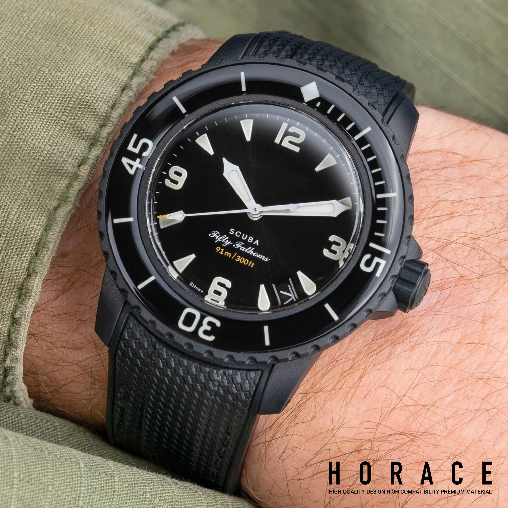 HORACE Cinturino per orologio da 22 mm in Silicone Liquido – Compatibile con Blancpain x Swatch Scuba Fifty Fathoms – Kit di montaggio incluso
