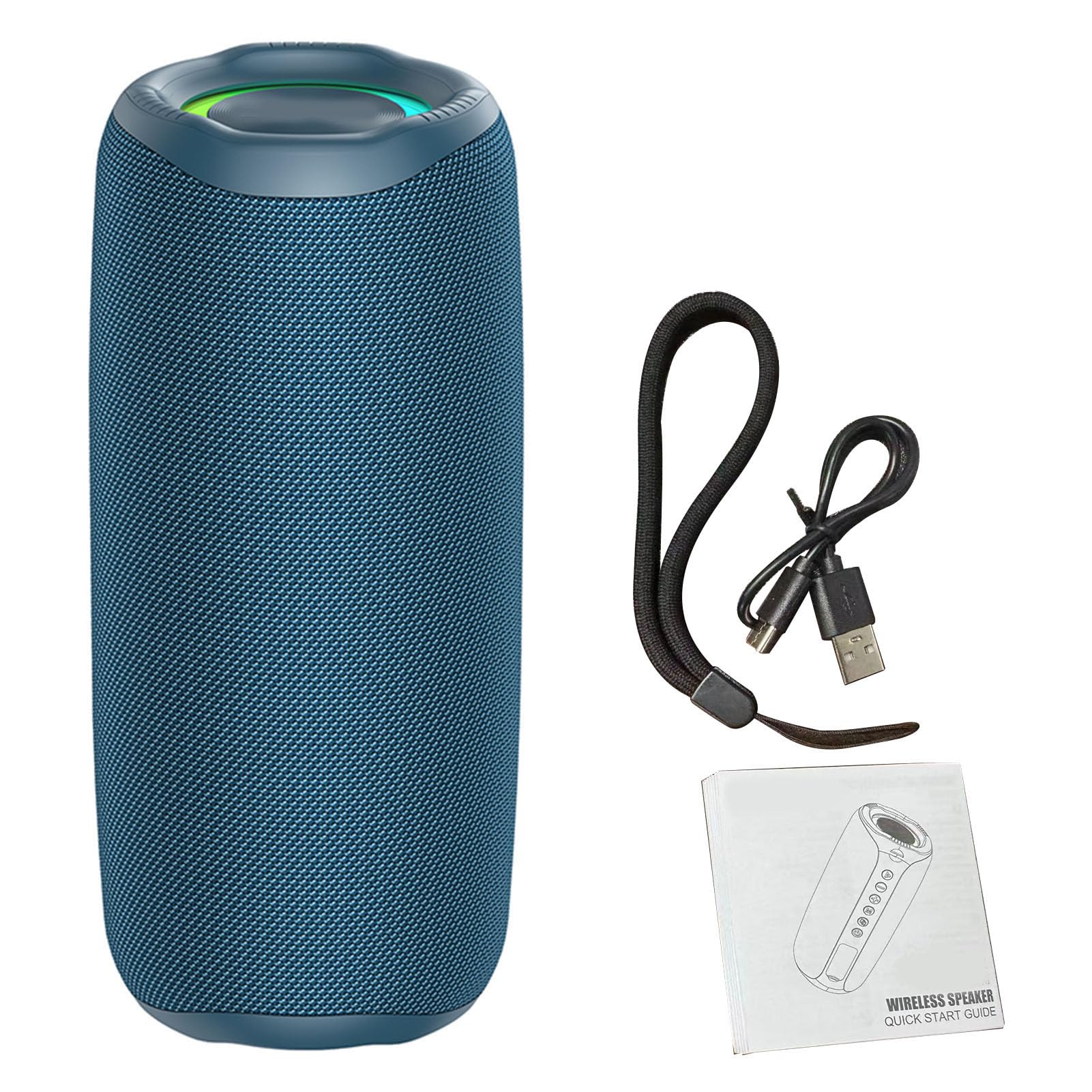 Ejoyous Altoparlante Portatile Wireless con Driver Full Range da 52 Mm, Altoparlante Wireless BT 5.4, Luci RGB, 3600 MAh Ricaricabile, Portata 10 M per Giochi all'aperto per Feste in Casa (BLUE)