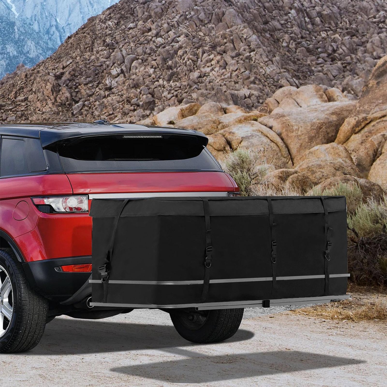 Portabagagli per auto con gancio di traino – Oxford extra forte – Borsa da | tetto per auto, organizer per breber | Borsa da tasca con cinture robuste, camion SUV per vacanze e lunghi viaggi